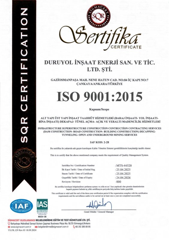 DURUYOL ISO 9001 IAF